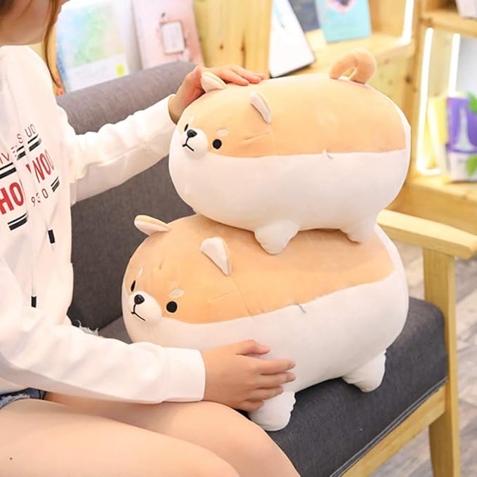 Sofipal Shiba Inu Dog Plush Pillow - Corgi Shiba Inu Stuffed Animal Toy - Soft Plushie Hugging Pillow Toy Gifts for Valentine, Christmas (Brown, 19.6 inch)
