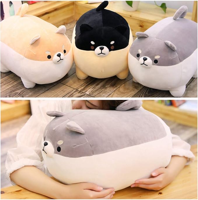 sofipal Shiba Inu Dog Plush Pillow,Cute Corgi Stuffed Animal Toy Doll Gifts for Valentine,Christmas (Gray, 19.6 inch)