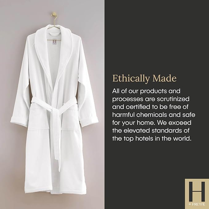 H by Frette Shawl Collar Bathrobe with Piping