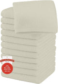 RIVERSIDE 12 Pack Washcloths - 12x12 Inches, 500 GSM, 100% Ring-Spun Cotton - Soft, Absorbent & Durable Face and Body Towels - for Bathroom, Spa, Gym, Makeup Removal & Everyday Use - Cannoli Cream