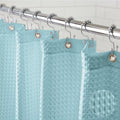 GORILLA GRIP Waffle Shower Curtain, Thick Weighted Fabric, Wrinkle and Rust Resistant, Classic Hotel Quality Design, Heavy Duty Long Curtains for Bathroom Showers Bath Tubs Machine Wash 72x72 Spa Blue