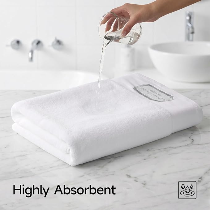 REDKISS 35"x70" Luxury Bath Sheets Towels Set of 2, 100% Cotton & 700 GSM,Ultra Soft & Highly Absorbent Bath Towels Set,Perfect for Bathroom,Spa and Hotel-White