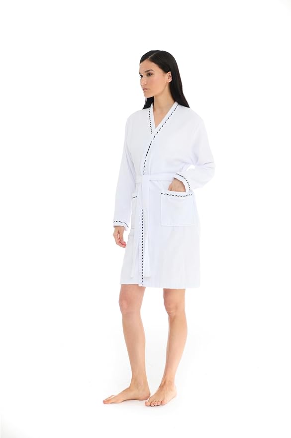 Seritaine Short Robes for Women, 100% Turkish Cotton Womens Robe, Luxury, Terry Cloth Long Spa Bathrobe