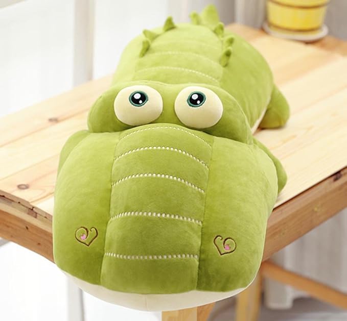 VSFNDB Crocodile Plush Toy Stuffed Animal 26 Inch Green Large Giant Alligator Animal Stuffed Plushies Super Soft Cute Cuddly Pillow Cushion Stuff Dolls Xmas Gift for Children Kid Boys Girls, 26Inches
