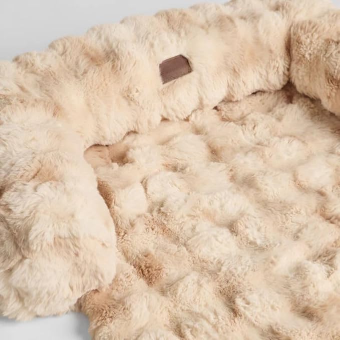 Dream Cloud Pet Sofa Bed – Washable, Waterproof, and High Comfort, Non-Slip Orthopedic Plush Dog Mat for Sofa, Car & Floor (Cappuccino, Small)