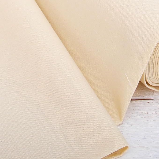 Threadart Linen Fabric by The Yard - Premium Cotton Linen Fabric for Embroidery, Cross Stitch, Apparel, Canvas, Home Décor- 55" Width - Natural