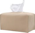 Hapforever 1PC Extra Large Rectangle Tissue Box Cover, PU Leather Rectangular Tissue Box Holder with Bottom Belt Plus Size Tissue Box Organizer for Bathroom/Car/Hotel/Office (9.5’’x5’’x5’’, Beige)