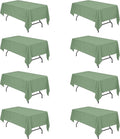 BRILLMAX 8 Pack Sage Green Tablecloths for 6 Foot Rectangle Tables 60 x 102 Inch - 6ft Rectangular Bulk Linen Polyester Fabric Washable Cloth Cover for Wedding Reception Banquet Birthday Party