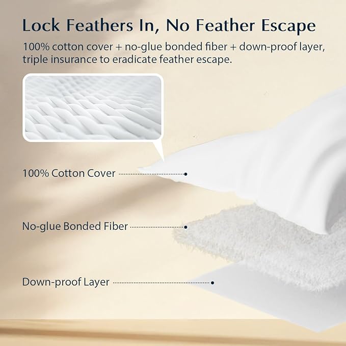Pacific Coast Premium Goose Feather & Down Bed Pillows King Size 2-Pack, Hotel Quality Collection, Medium Support for Side & Back Sleepers