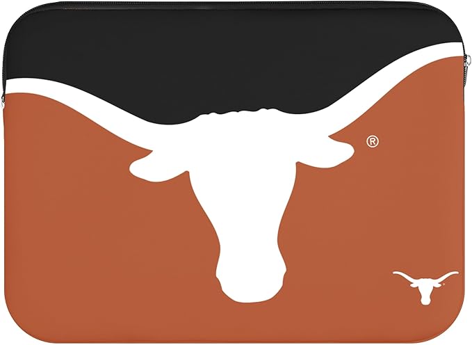 FOCO NCAA Official 15" Inch Colorblock Primary Logo Zipper Laptop Computer Sleeve Case Bag (Texas Longhorns)