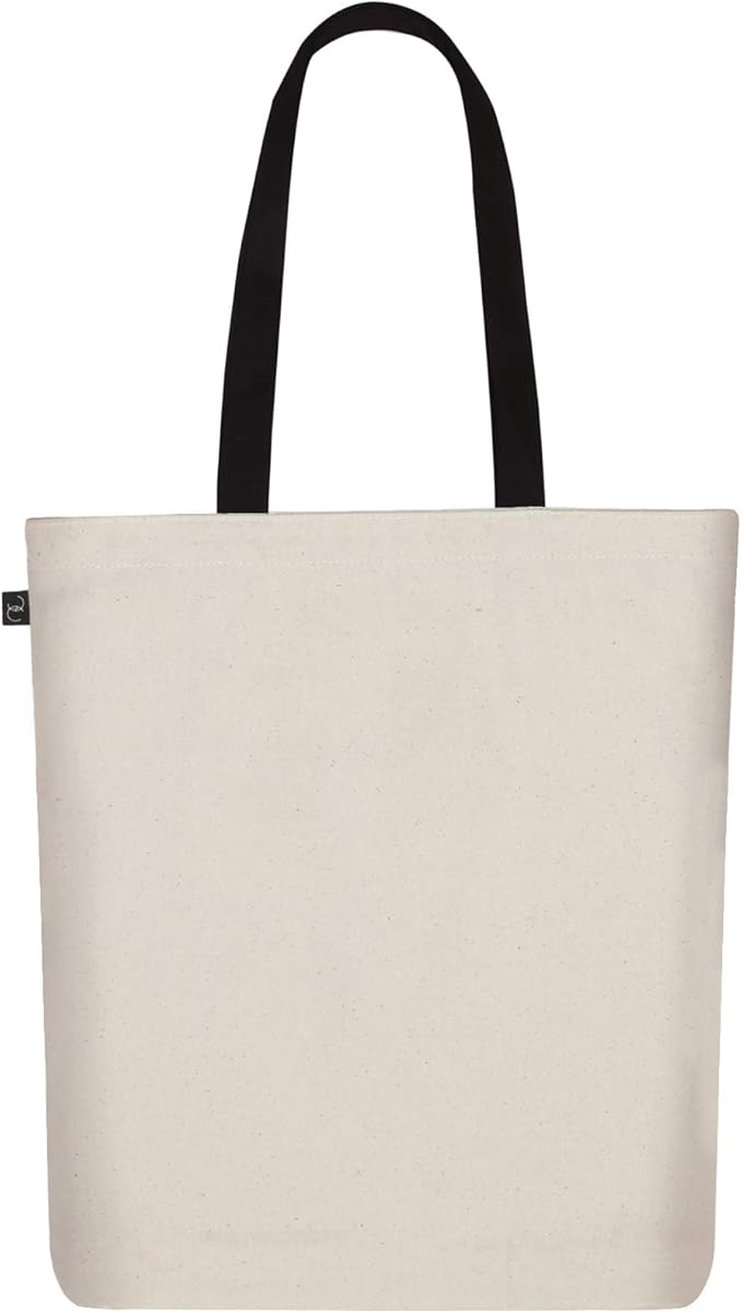 Ecoright Tote Bag for Women with Zipper, Small Tote Bag, Canvas Bag, Reusable Cotton Bag for Beach, Grocery, School & Work
