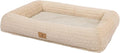 Plush Orthopedic Dog Bed for Medium Large Dogs, Memory Foam Bolster Sofa Bed with Removable Washable Cover, Waterproof Lining & Non-Slip Bottom (Tan-L)