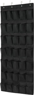 Teikou 35Large Pockets Over The Door Shoe Organizer, Mesh Pockets Shoe Holder Rack, Capacity hanging shoe organizer，door shoe rack With 4 Metal Hook.