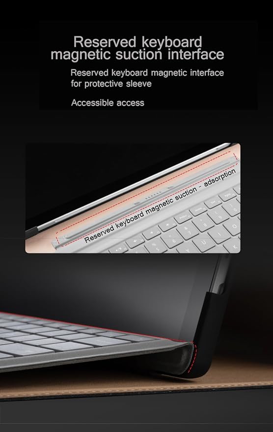 NANRUIL for Microsoft Surface Pro 4/5/6/7/7 Plus + 12.3 inch Case 2015/2017/2018/2019/2021 Genuine Leather Cover Protective Shell Compatible with Type Cover Keyboard and Pencil Holder.Black