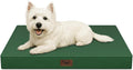 Tail Stories Outdoor Dog Bed for Small Dogs & Cats, Waterproof Dog Crate Mat Orthopedic Egg Crate Foam with Washable Removable Oxford Cover, Dark Green