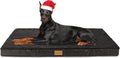 Patas Lague Orthopedic Jumbo Dog Bed for Large Sized Dog 56''X40'', Soft Waterproof Egg Crate Foam Large Pet Crate Beds Mat with Removable Washable Cover and Non-Slip Bottom, Black