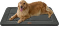 MASSFU Reversible Dog Crate Pad Bed for Large Dogs,Washable & Non-Slip Kennel Pet Mat, High Density Foam and Soft Fleece Cat Bed for Indoor & Outdoor Use, 41" x 28", Dark Gray