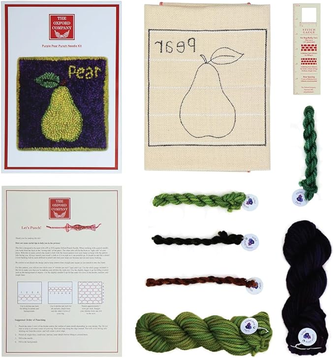 The Oxford Company Punch Needle Kit (Purple Pear)