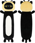 HAIJUNYA 22 inch Bee Black Cat Long Plush Body Pillow Toy, Kitten Plushies with Stuffy Honeybee Oufit Big Stuffed Animals Gfit for Kids Boys Girls, Birthday, Halloween, Christmas