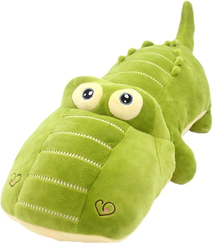 VSFNDB Crocodile Plush Toy Stuffed Animal 26 Inch Green Large Giant Alligator Animal Stuffed Plushies Super Soft Cute Cuddly Pillow Cushion Stuff Dolls Xmas Gift for Children Kid Boys Girls, 26Inches