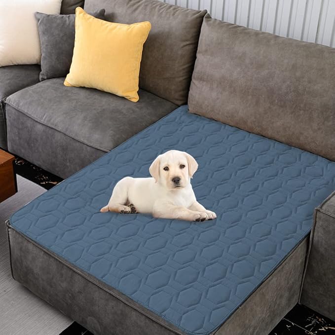 Tcksstex Waterproof and Non-Slip Dog Bed Cover and Pet Blanket Sofa Pet Bed Mat ，car Incontinence Mattress Protectors Furniture Couch Cover for Most Cats Dogs,Pets（82x102- Navy Blue）