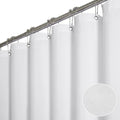 BTTN Long Fabric Shower Curtain - 78 Inches Linen Textured Heavy Duty Hotel Luxury Cloth Shower Curtain Set with 12 Plastic Hooks, Polyester Waterproof Spa Shower Curtains for Bathroom(72"x78", White)