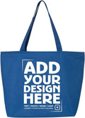 shop4ever Personalized Custom Design Your Own Heavy Canvas Tote with Zipper Reusable Shopping Bag Customizable Gift