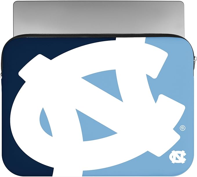 FOCO NCAA Official 15" Inch Colorblock Primary Logo Zipper Laptop Computer Sleeve Case Bag (North Carolina Tar Heels)