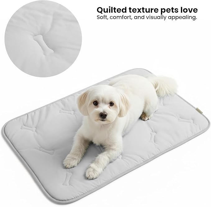 Dormora Cooling Pet Mat – 35x23 Dog or Cat Cool & Comfy, Soft Breathable Self-Cooling Pad, Pet-Safe, Durable, Perfect for Hot Weather, Naps, Crates, Cars, Couch, Washable & Easy to Take Anywhere, Gray