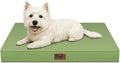 Tail Stories Outdoor Dog Bed for Small Dogs & Cats, Waterproof Dog Crate Mat Orthopedic Egg Crate Foam with Washable Removable Oxford Cover, Light Green