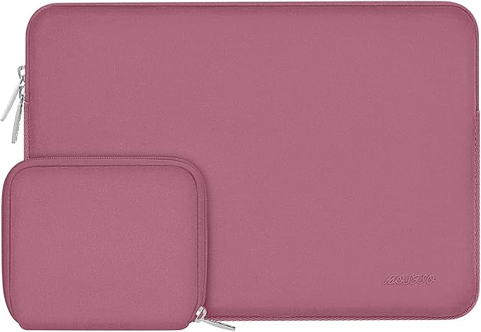 MOSISO Laptop Case 13.3 inch, 13-13.3 inch Laptop Sleeve Bag Compatible with MacBook Air/Pro 13/Pro 14 M5 M4 M3 M2 M1, HP Dell ASUS Lenovo, Neoprene Computer Sleeve Bag with Small Case, Dusty Rose
