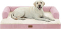 Casa Paw Orthopedic Dog Beds for Extra Large Dogs, Waterproof Egg Crate Foam XL Dog Bed with Sides 45x35Inch, Big Dogs Couch Beds with Removable Washable Cover and Nonskid Bottom, Pink