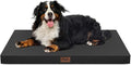 Tail Stories Outdoor Extra Large Dog Crate Bed, XXL Waterproof Dog Bed for Giant Breeds Dogs, 47x29 Inch Orthopedic Egg Crate Foam Pet Mat with Removable Cooling Cover, Black