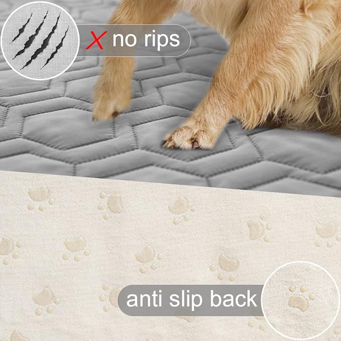 Tcksstex Waterproof and Non-Slip Dog Bed Cover and Pet Blanket Sofa Pet Bed Mat ，car Incontinence Mattress Protectors Furniture Couch Cover for Most Cats Dogs, Pets（82x102-Light Grey）