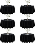 Black Round Tablecloth 6-Pack, 90 Inch Diameter Table Cloth for Round Tables - Polyester Fabric Tablecloths, Reusable & Washable Table Cover