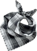 Pemilosci Double Layers Two Tones Dog Cotton Square Bandana Bibs Scarf Kerchief for Small Medium Dogs Boy or Girl - DCB05 B&G