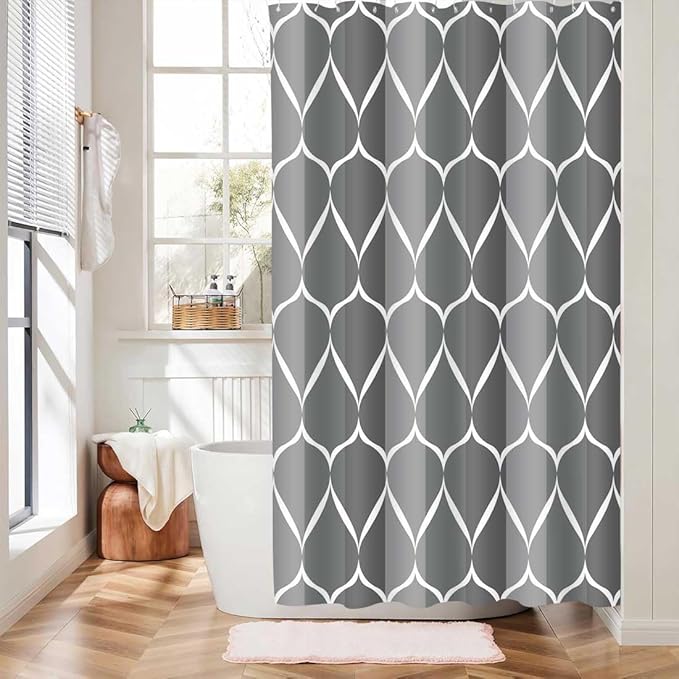 MCCKTIU Gray Shower Curtain Grey Modern Bathroom Shower Curtain Waterproof Fabric Machine Washable Shower Curtains 60 x 72 Inches