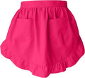 CRB Fashion Waist Apron Kitchen Cooking Restaurant Cotton Bistro Half Aprons with Pockets For Woman