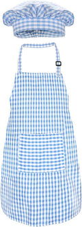 Jennice House Kids Apron and Chef Hat Set, Cute Children Baking Aprons for Cooking Baby Baking Aprons
