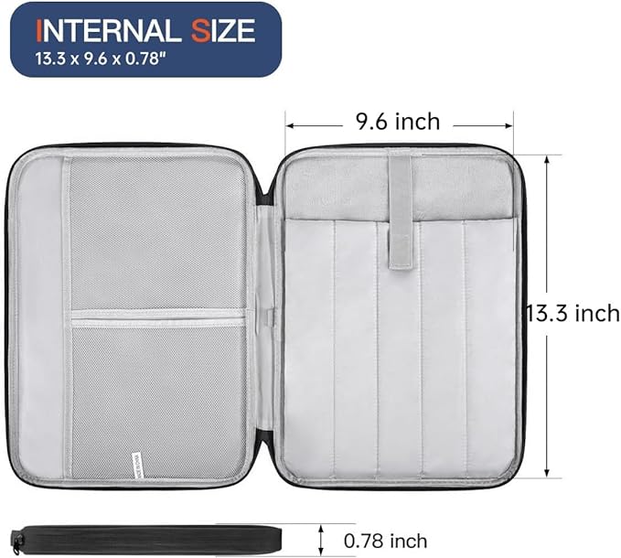 13 Inch Laptop Carrying Sleeve for 2025 Apple MacBook Air 13 Inch Laptop with M4 chip A3240, MacBook Air 13.6" M3 A3113 2024 / M2 A2681 2022 Protective Bag Case with Handle Pocket - Black