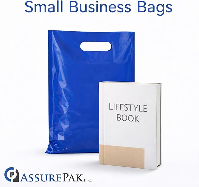 LDPE Die Cut Merchandise Plastic Bags - 500 Bags - 12"x15" - 1.5 mil - Blue - 1215DCBLUE - AssurePak