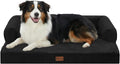 Casa Paw Orthopedic Dog Beds for Large Sized Dogs, Waterproof Egg Crate Foam Medium Dog Couch Beds for Crate 35x22Inch, Washable Pet Beds with Removable Cover and Nonskid Bottom, Black