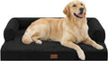 Casa Paw Orthopedic Dog Beds for Large Sized Dogs, Waterproof Egg Crate Foam Large Dog Couch Beds with Comfy Bolster 36x27Inch, Washable Pet Beds with Removable Cover and Nonskid Bottom, Black