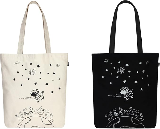 Ecoright Tote Bag for Women with Zipper, Small Tote Bag, Canvas Bag, Reusable Cotton Bag for Beach, Grocery, School & Work