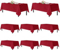 sancua Red Tablecloths for 8 Foot Rectangle Tables, 8 Pack - Washable Polyester Fabric Table Cloth for Wedding Party, Birthday, Banquet Reception, 60x120 Inch