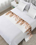 DecorLovee Orange Eucalyptus Bed Runners for Cal King Size Bed, Decorative Bed Throws for Foot of Bed, Fall Weeping Botanical Leaf Watercolor Bed Runner Sofa Throw Bedding Scarf Slipcover for Bedroom