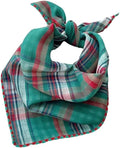 Pemilosci Double Layers Two Tones Dog Cotton Square Bandana Bibs Scarf Kerchief for Small Medium Dogs Boy or Girl - DCB20 G&R