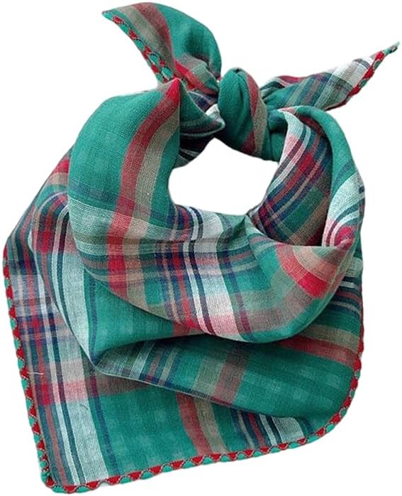 Pemilosci Double Layers Two Tones Dog Cotton Square Bandana Bibs Scarf Kerchief for Small Medium Dogs Boy or Girl - DCB20 G&R