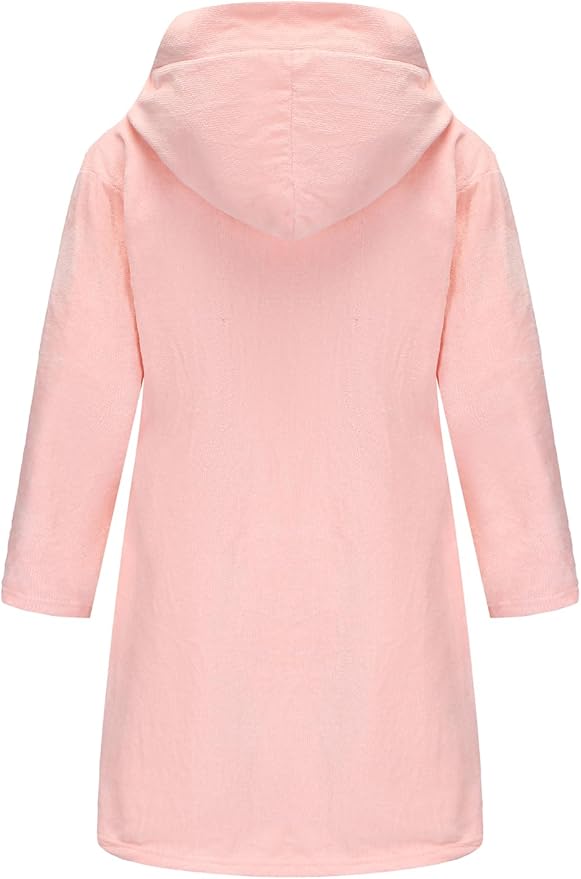 Fraprasty Boys Girls Hooded Robe Soft Touch Robe Kids Terry Cloth Cotton Spa Bathrobe Sleepwear 2-14 Years
