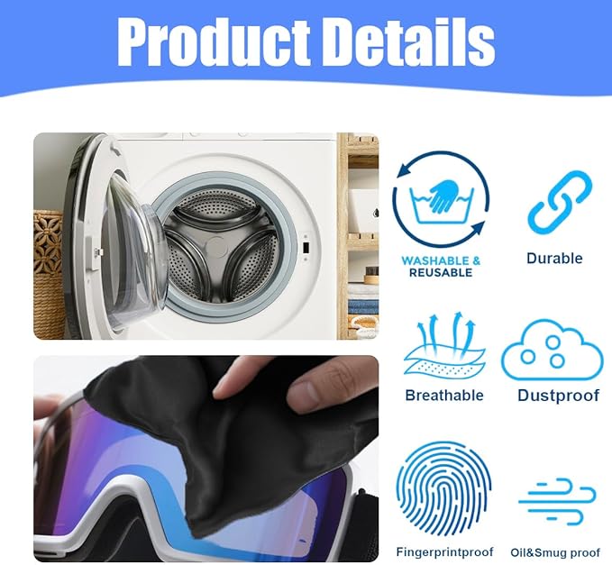 MtuxuYR Microfiber Drawstring Bags, Multi-Size Soft Protective Pouches for Shoes, Ski Goggles, Sunglasses, Handbags & Camera Lenses